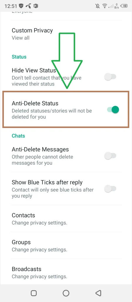 OG WhatsApp Anti delete messages status