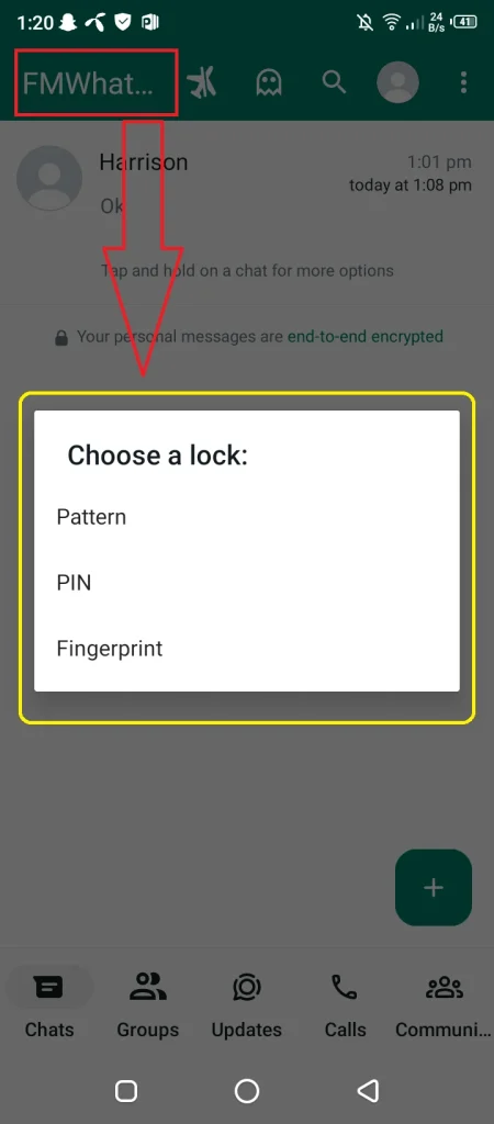 App lock OG WhatsApp